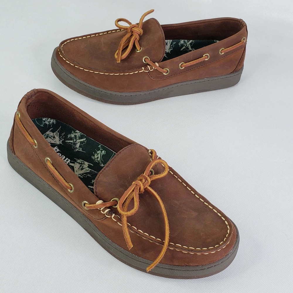 L.L. Bean Boat Shoes Men's Size 9 Brown Leather Loafers Slip On